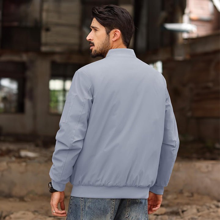 Men's Lightweight Casual Zip-Up Bomber Jacket - Versatile Windbreaker for Everyday Style, Comfort & Outdoor Activities