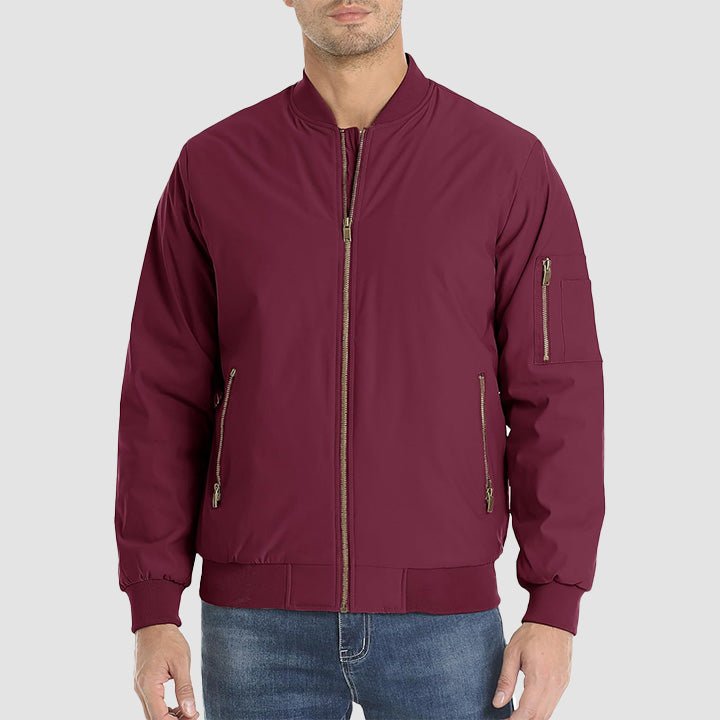 Men's Lightweight Casual Zip-Up Bomber Jacket - Versatile Windbreaker for Everyday Style, Comfort & Outdoor Activities
