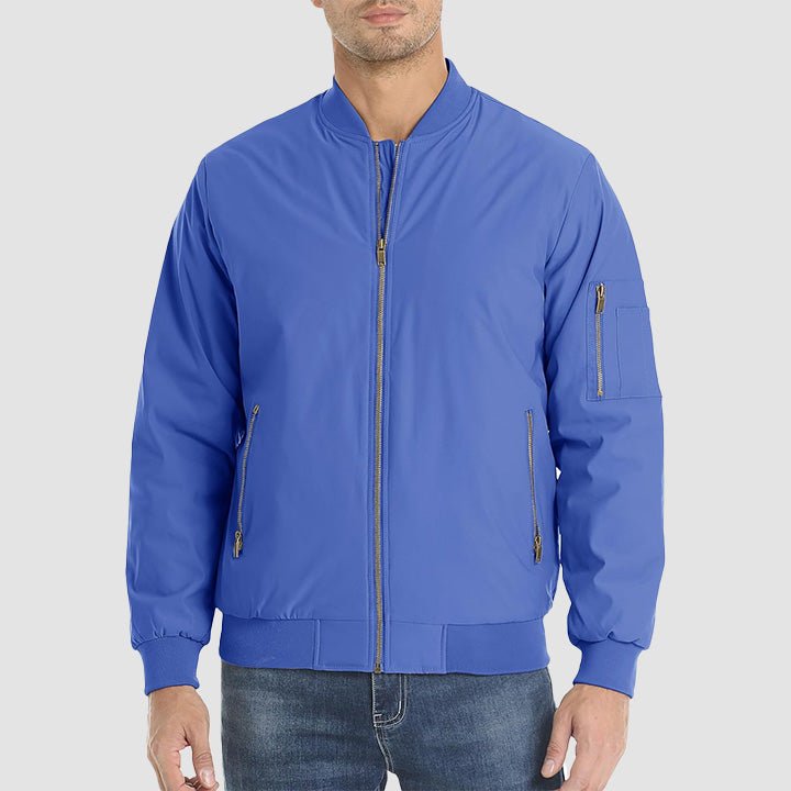 Men's Lightweight Casual Zip-Up Bomber Jacket - Versatile Windbreaker for Everyday Style, Comfort & Outdoor Activities