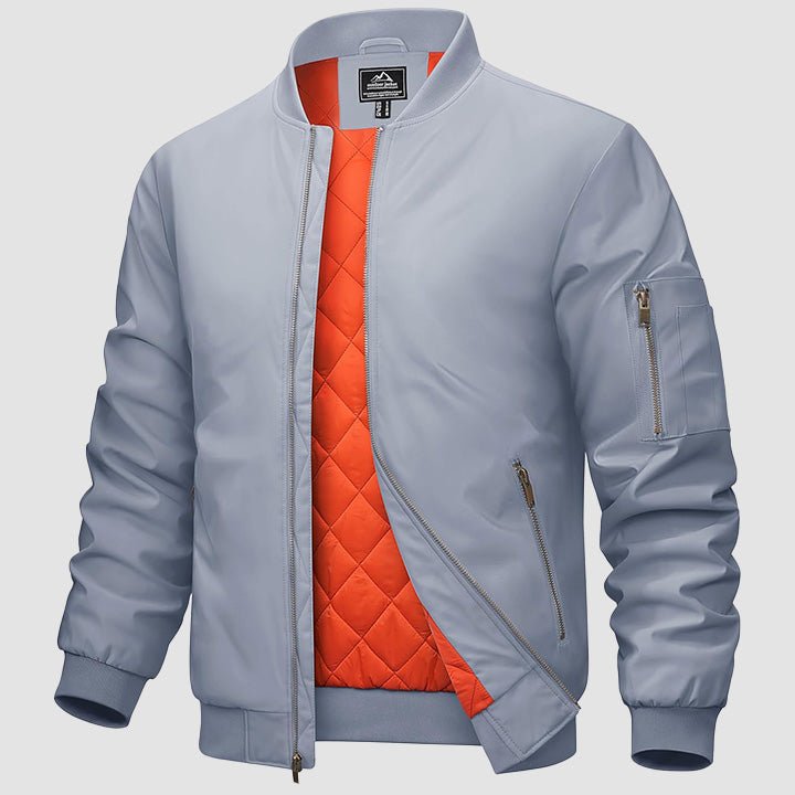 Men's Lightweight Casual Zip-Up Bomber Jacket - Versatile Windbreaker for Everyday Style, Comfort & Outdoor Activities