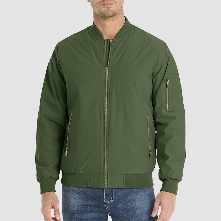 Men's Lightweight Casual Zip-Up Bomber Jacket - Versatile Windbreaker for Everyday Style, Comfort & Outdoor Activities
