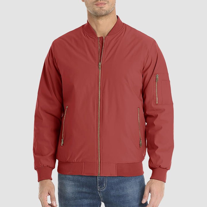 Men's Lightweight Casual Zip-Up Bomber Jacket - Versatile Windbreaker for Everyday Style, Comfort & Outdoor Activities