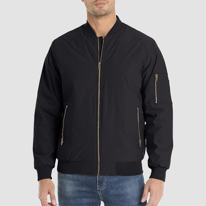 Men's Lightweight Casual Zip-Up Bomber Jacket - Versatile Windbreaker for Everyday Style, Comfort & Outdoor Activities