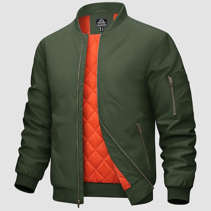 Men's Lightweight Casual Zip-Up Bomber Jacket - Versatile Windbreaker for Everyday Style, Comfort & Outdoor Activities