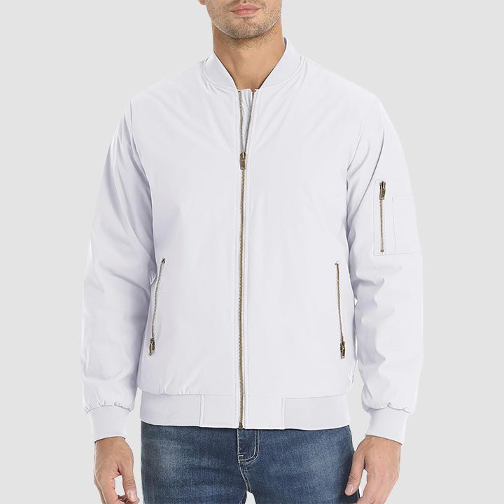 Men's Lightweight Casual Zip-Up Bomber Jacket - Versatile Windbreaker for Everyday Style, Comfort & Outdoor Activities