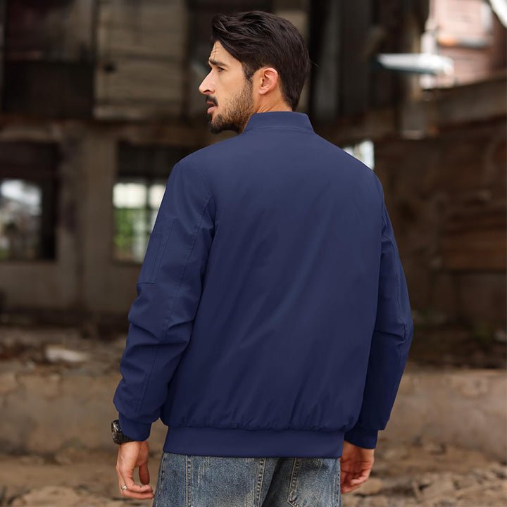 Men's Lightweight Casual Zip-Up Bomber Jacket - Versatile Windbreaker for Everyday Style, Comfort & Outdoor Activities