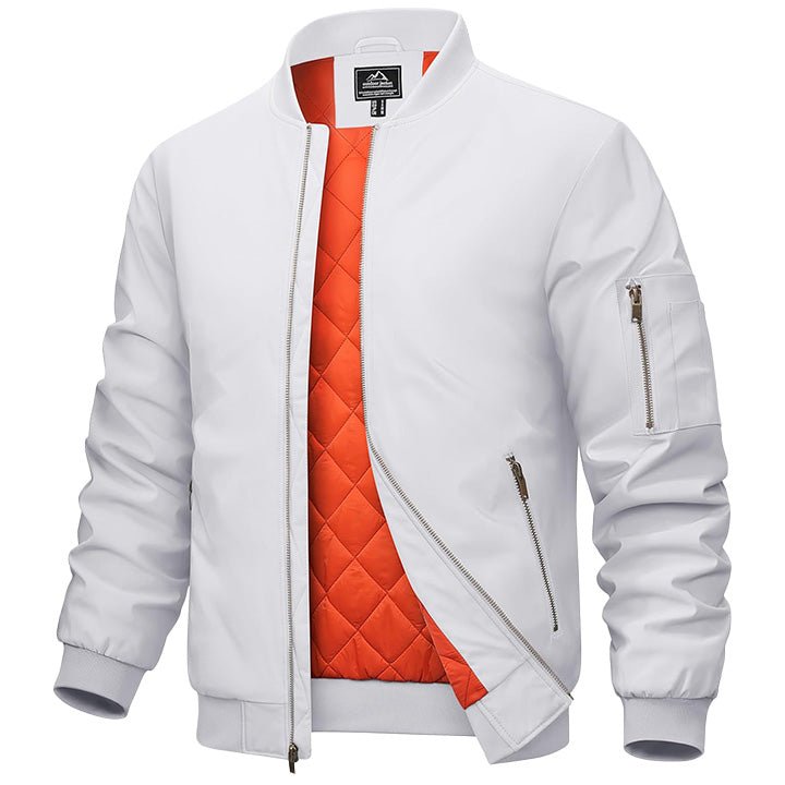 Men's Lightweight Casual Zip-Up Bomber Jacket - Versatile Windbreaker for Everyday Style, Comfort & Outdoor Activities