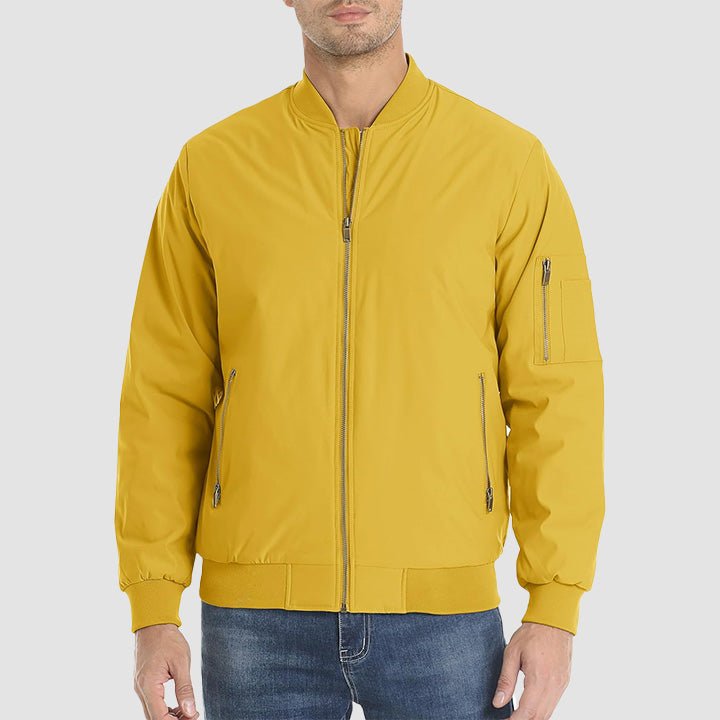 Men's Lightweight Casual Zip-Up Bomber Jacket - Versatile Windbreaker for Everyday Style, Comfort & Outdoor Activities