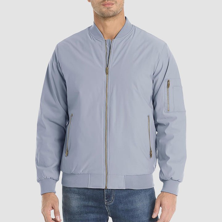 Men's Lightweight Casual Zip-Up Bomber Jacket - Versatile Windbreaker for Everyday Style, Comfort & Outdoor Activities