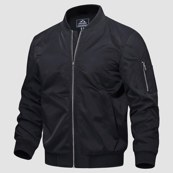 Men's Quilted Windproof Bomber Jacket with Pockets - Stylish, Durable All-Season Outerwear for Men