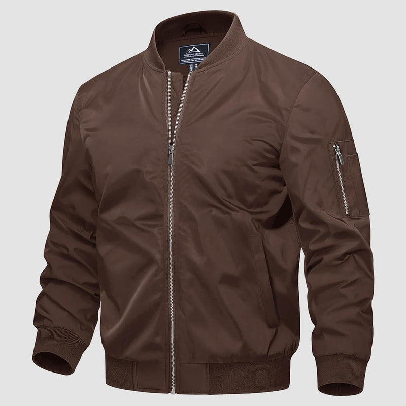 Men's Quilted Windproof Bomber Jacket with Pockets - Stylish, Durable All-Season Outerwear for Men