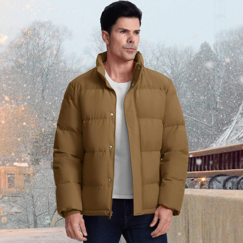 Men's Ultimate Winter Insulated Down Puffer Jacket - Water-Resistant, Windproof, Warm & Cozy for Cold Weather Adventures