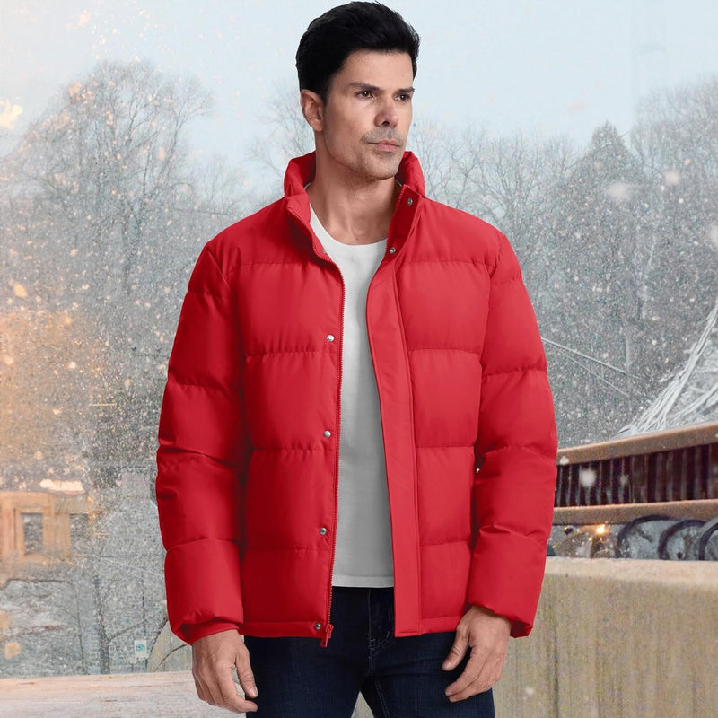 Men's Ultimate Winter Insulated Down Puffer Jacket - Water-Resistant, Windproof, Warm & Cozy for Cold Weather Adventures