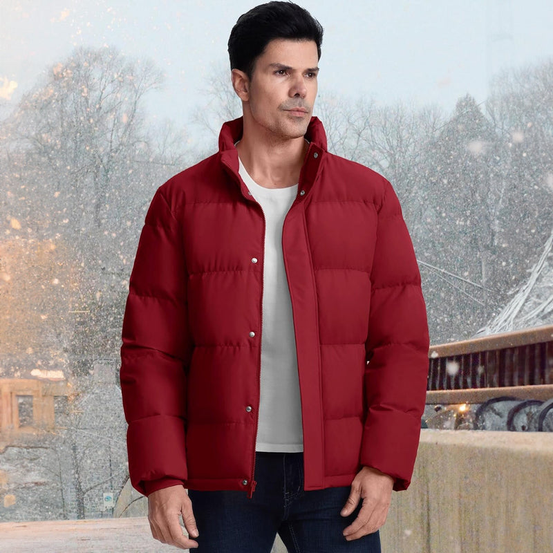 Men's Ultimate Winter Insulated Down Puffer Jacket - Water-Resistant, Windproof, Warm & Cozy for Cold Weather Adventures