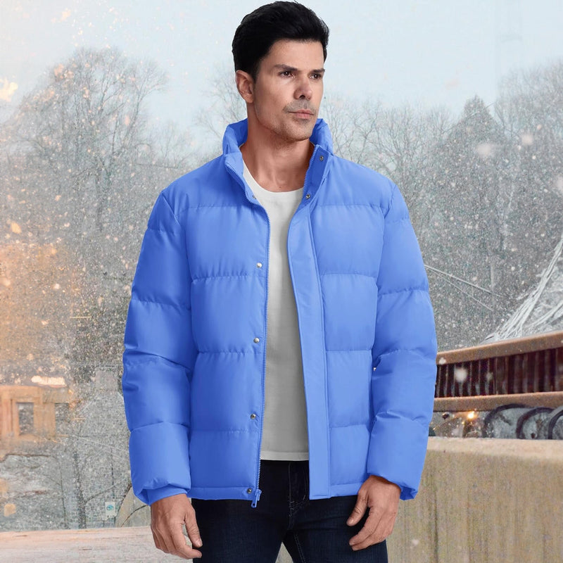 Men's Ultimate Winter Insulated Down Puffer Jacket - Water-Resistant, Windproof, Warm & Cozy for Cold Weather Adventures