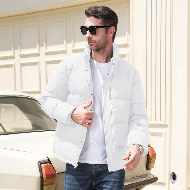 Men's Ultimate Winter Insulated Down Puffer Jacket - Water-Resistant, Windproof, Warm & Cozy for Cold Weather Adventures