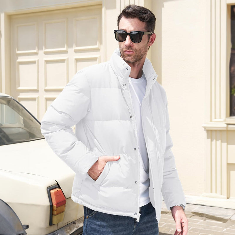 Men's Ultimate Winter Insulated Down Puffer Jacket - Water-Resistant, Windproof, Warm & Cozy for Cold Weather Adventures