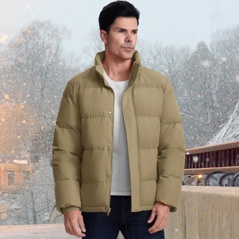 Men's Ultimate Winter Insulated Down Puffer Jacket - Water-Resistant, Windproof, Warm & Cozy for Cold Weather Adventures