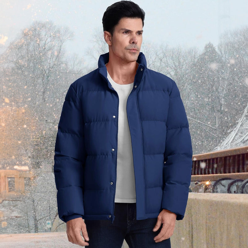 Men's Ultimate Winter Insulated Down Puffer Jacket - Water-Resistant, Windproof, Warm & Cozy for Cold Weather Adventures