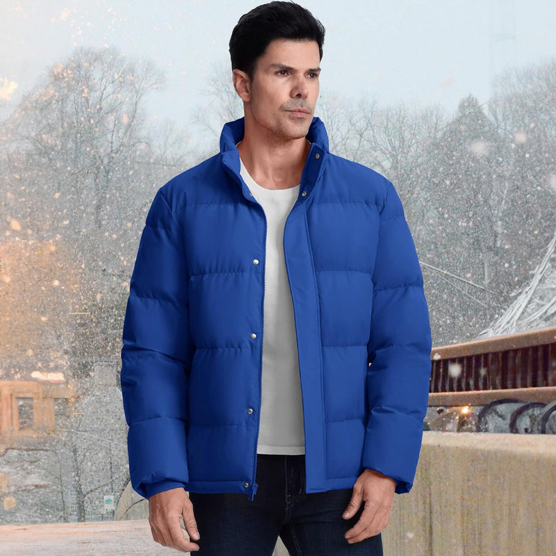 Men's Ultimate Winter Insulated Down Puffer Jacket - Water-Resistant, Windproof, Warm & Cozy for Cold Weather Adventures