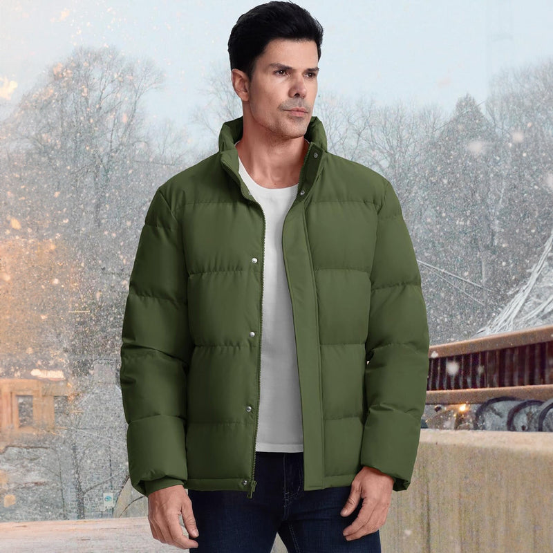 Men's Ultimate Winter Insulated Down Puffer Jacket - Water-Resistant, Windproof, Warm & Cozy for Cold Weather Adventures