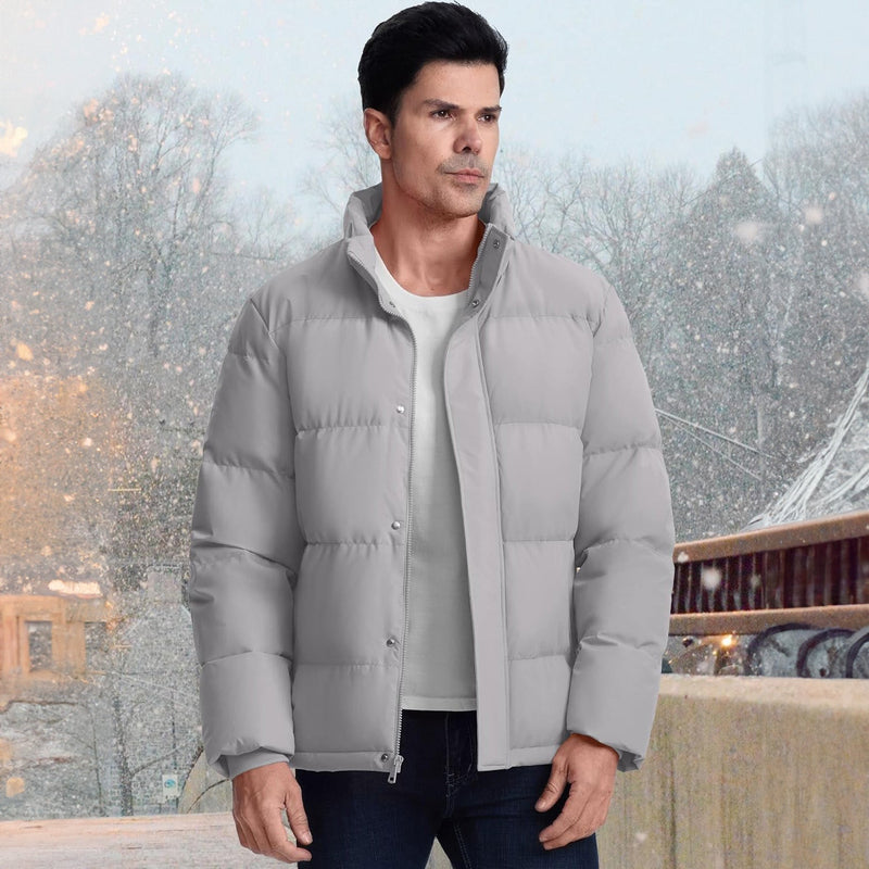 Men's Ultimate Winter Insulated Down Puffer Jacket - Water-Resistant, Windproof, Warm & Cozy for Cold Weather Adventures
