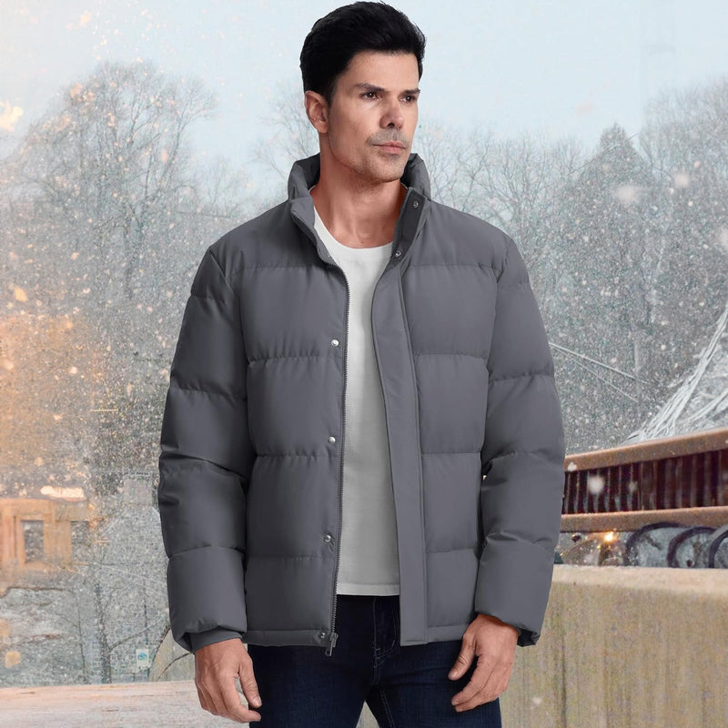 Men's Ultimate Winter Insulated Down Puffer Jacket - Water-Resistant, Windproof, Warm & Cozy for Cold Weather Adventures