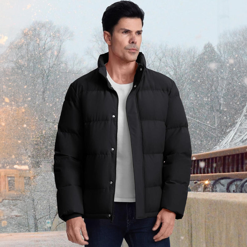 Men's Ultimate Winter Insulated Down Puffer Jacket - Water-Resistant, Windproof, Warm & Cozy for Cold Weather Adventures
