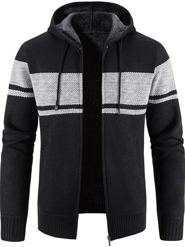 Men's Zip-Up Hoodie Cardigan with Lined Interior | Adjustable Drawstring Hood | Comfortable Fit for Casual Wear & Outdoor Activities | Ideal for All Seasons