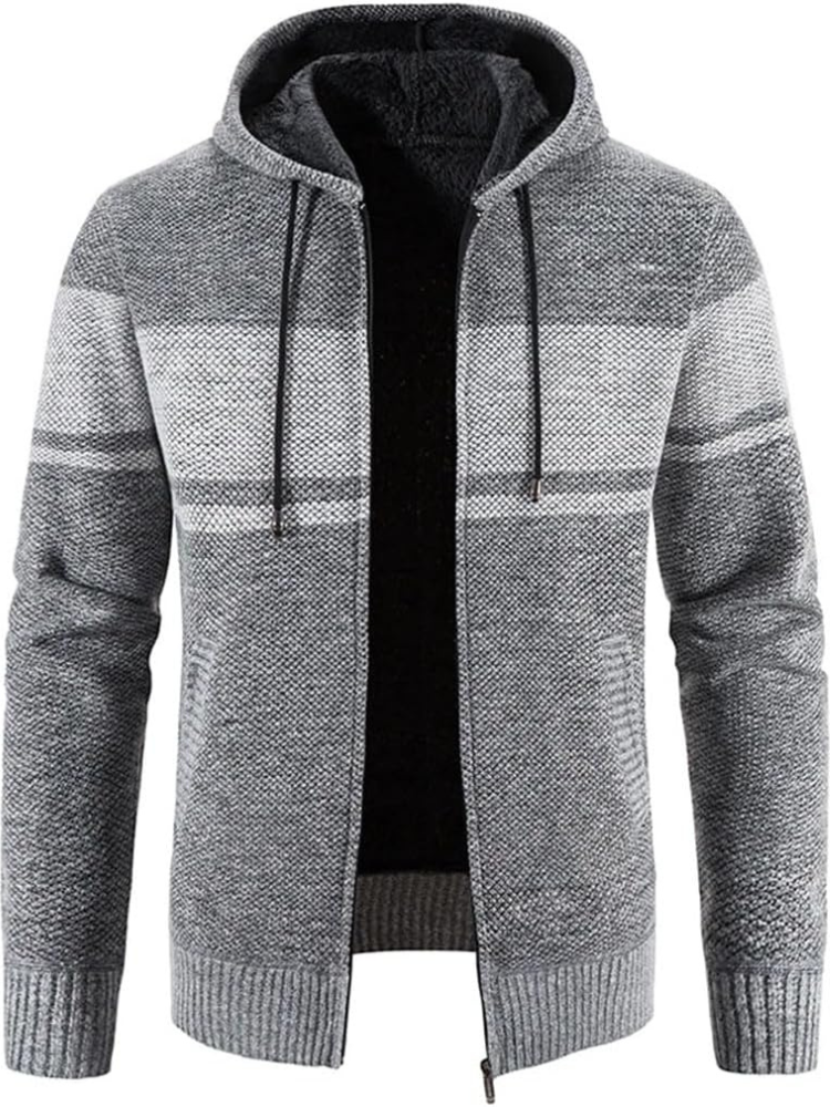 Men's Zip-Up Hoodie Cardigan with Lined Interior | Adjustable Drawstring Hood | Comfortable Fit for Casual Wear & Outdoor Activities | Ideal for All Seasons
