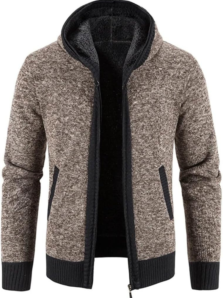 Men's Zip-Up Hoodie Cardigan with Lined Interior | Adjustable Drawstring Hood | Comfortable Fit for Casual Wear & Outdoor Activities | Ideal for All Seasons