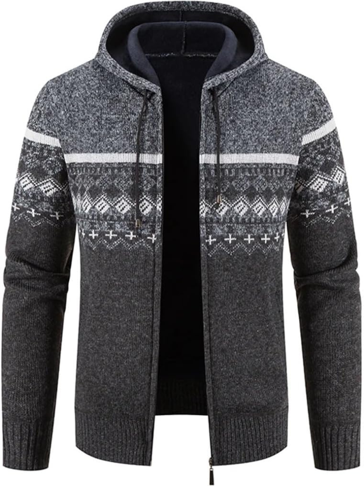 Men's Zip-Up Hoodie Cardigan with Lined Interior | Adjustable Drawstring Hood | Comfortable Fit for Casual Wear & Outdoor Activities | Ideal for All Seasons