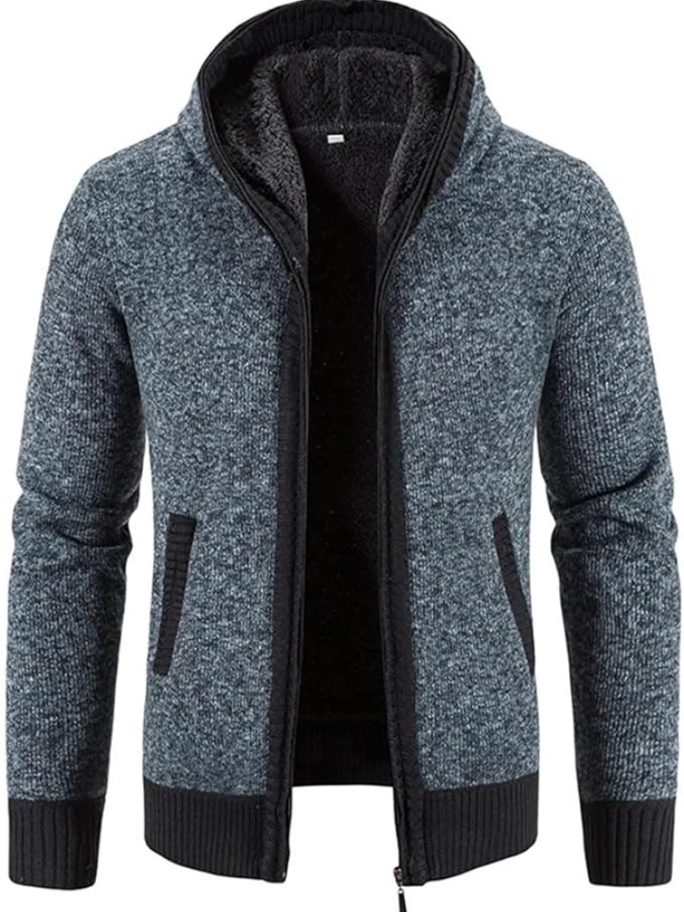 Men's Zip-Up Hoodie Cardigan with Lined Interior | Adjustable Drawstring Hood | Comfortable Fit for Casual Wear & Outdoor Activities | Ideal for All Seasons