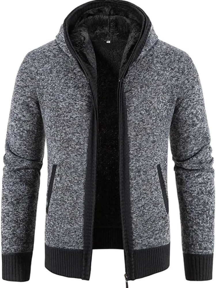 Men's Zip-Up Hoodie Cardigan with Lined Interior | Adjustable Drawstring Hood | Comfortable Fit for Casual Wear & Outdoor Activities | Ideal for All Seasons