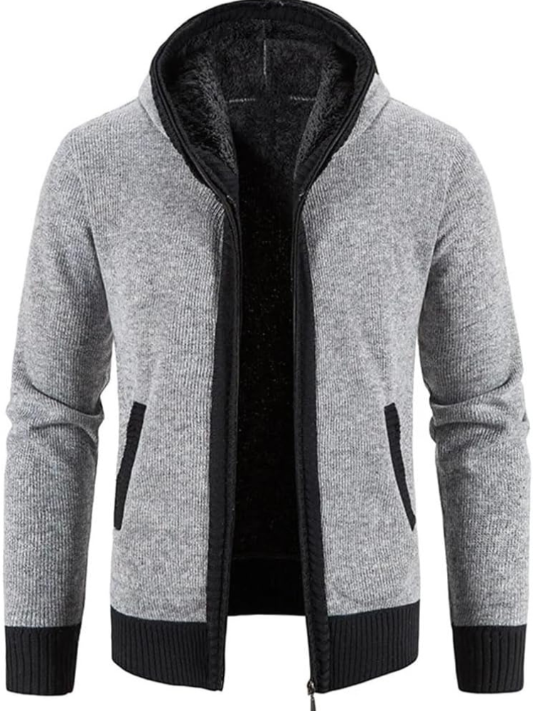 Men's Zip-Up Hoodie Cardigan with Lined Interior | Adjustable Drawstring Hood | Comfortable Fit for Casual Wear & Outdoor Activities | Ideal for All Seasons