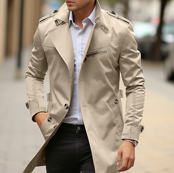 Men's Premium Lightweight Cotton Trench Coat - Stylish Spring Outerwear for Effortless Elegance