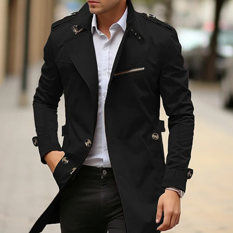 Men's Premium Lightweight Cotton Trench Coat - Stylish Spring Outerwear for Effortless Elegance