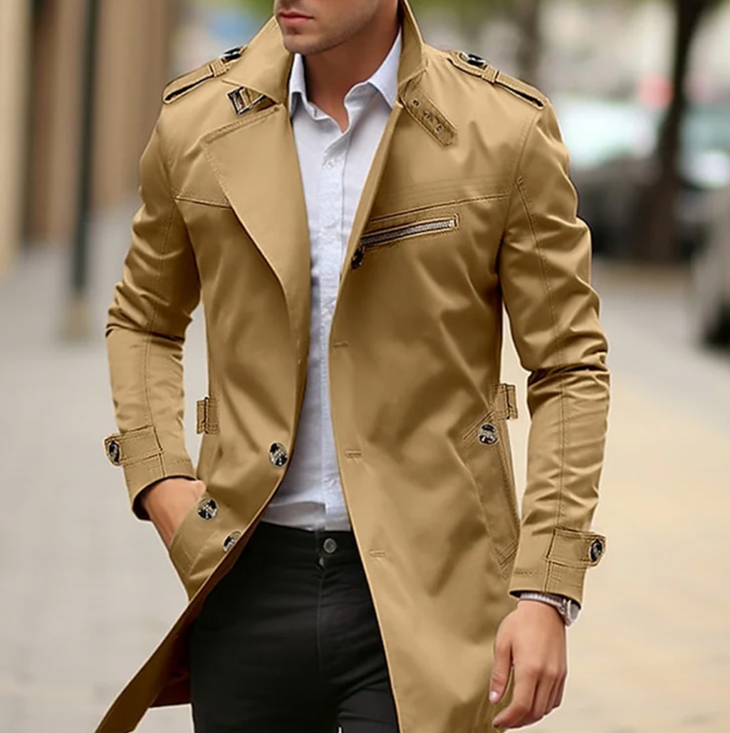 Men's Premium Lightweight Cotton Trench Coat - Stylish Spring Outerwear for Effortless Elegance