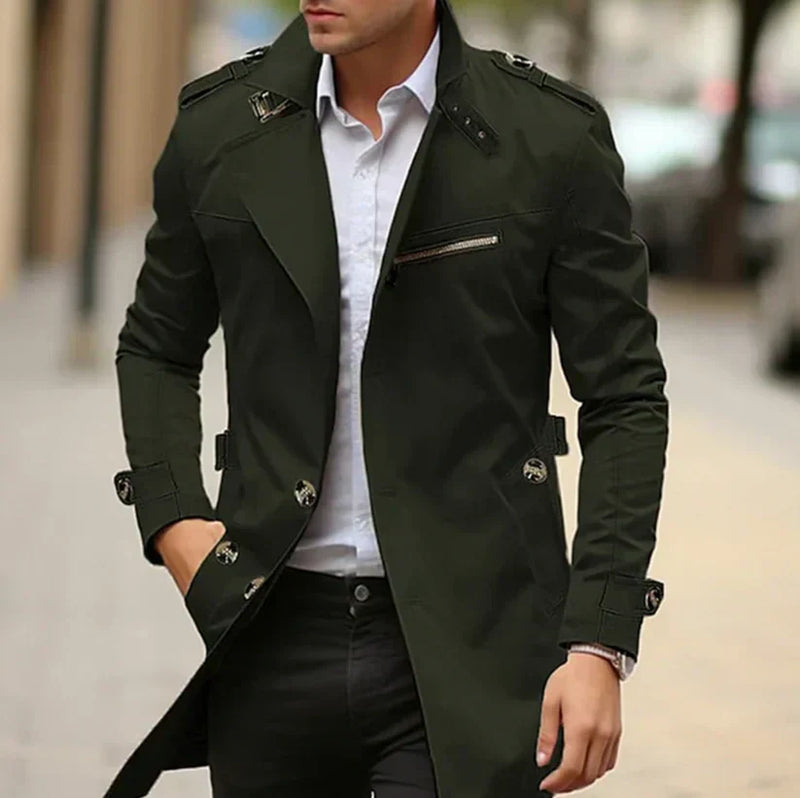 Men's Premium Lightweight Cotton Trench Coat - Stylish Spring Outerwear for Effortless Elegance