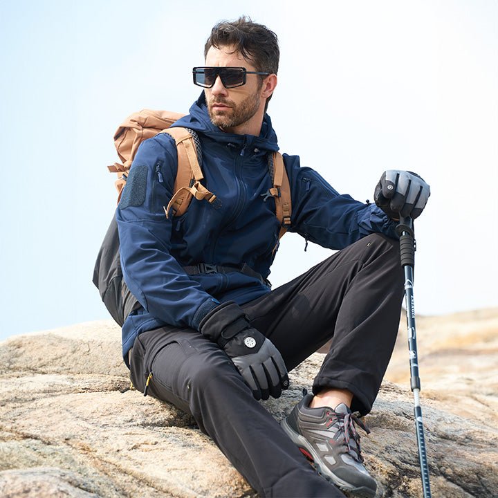 Men's Lightweight Waterproof Tactical Softshell Jacket - Breathable & Durable Outdoor Gear for Hiking, Camping, and Adventure Activities