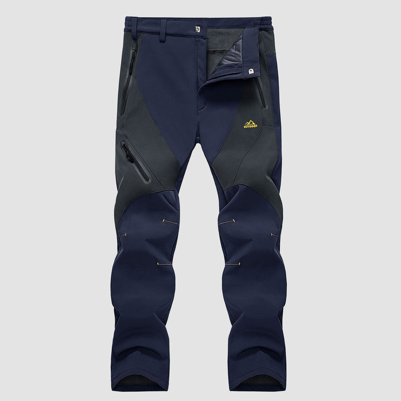 Men's Waterproof Snow Pants - Fleece-Lined, Zip Pockets, Insulated Winter Gear