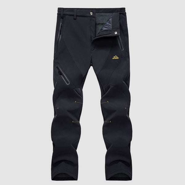 Men's Waterproof Snow Pants - Fleece-Lined, Zip Pockets, Insulated Winter Gear