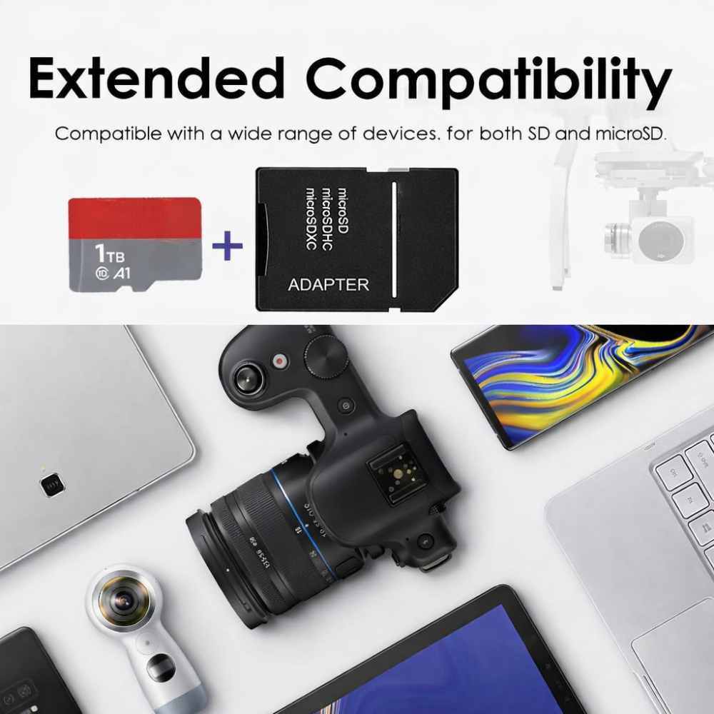 Micro SD Card High Speed 1TB Storage Adapter Camera Phone