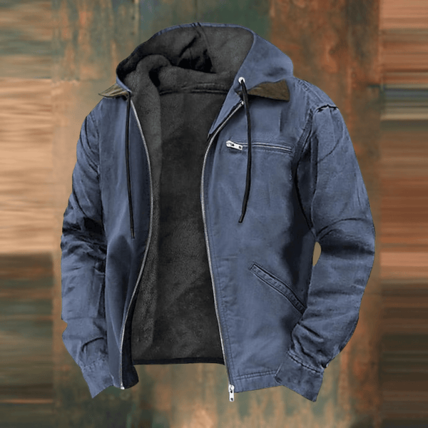 Men's Hooded Bomber Jacket - Cozy Lined Interior & Functional Zip Pockets for Maximum Comfort & Style