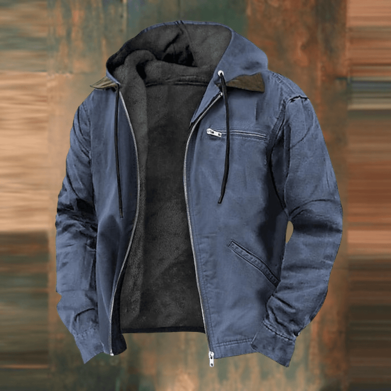 Men's Hooded Bomber Jacket - Cozy Lined Interior & Functional Zip Pockets for Maximum Comfort & Style