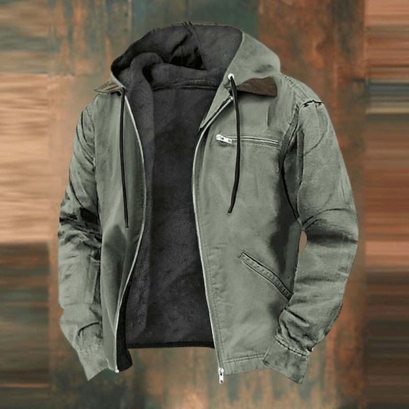 Men's Hooded Bomber Jacket - Cozy Lined Interior & Functional Zip Pockets for Maximum Comfort & Style