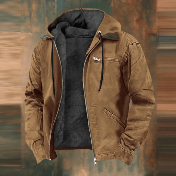 Men's Hooded Bomber Jacket - Cozy Lined Interior & Functional Zip Pockets for Maximum Comfort & Style
