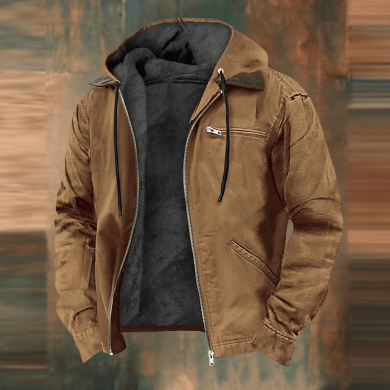 Men's Hooded Bomber Jacket - Cozy Lined Interior & Functional Zip Pockets for Maximum Comfort & Style