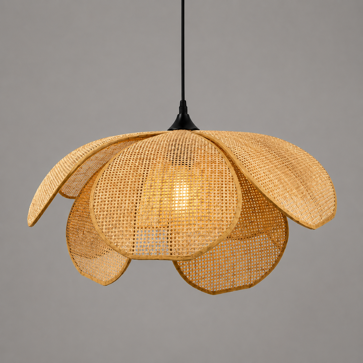 Rattan Petal Pendant Light