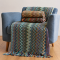 Boho Chevron Woven Throw Blanket